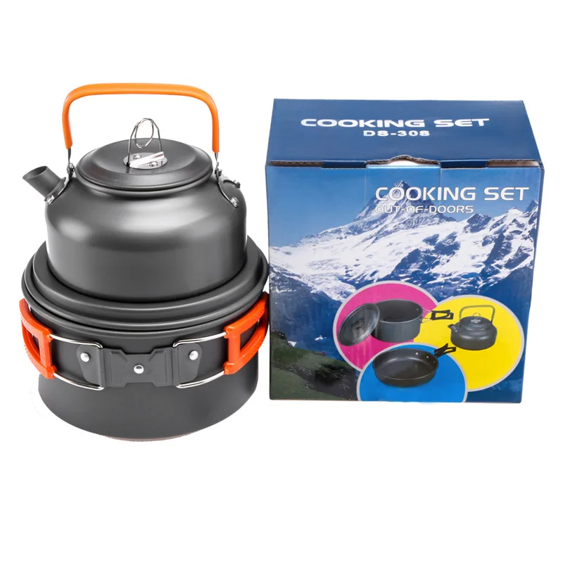 Camping Cooking Pots And Pans - Zestaw naczyń kempingowych Zestaw naczyń kempingowych