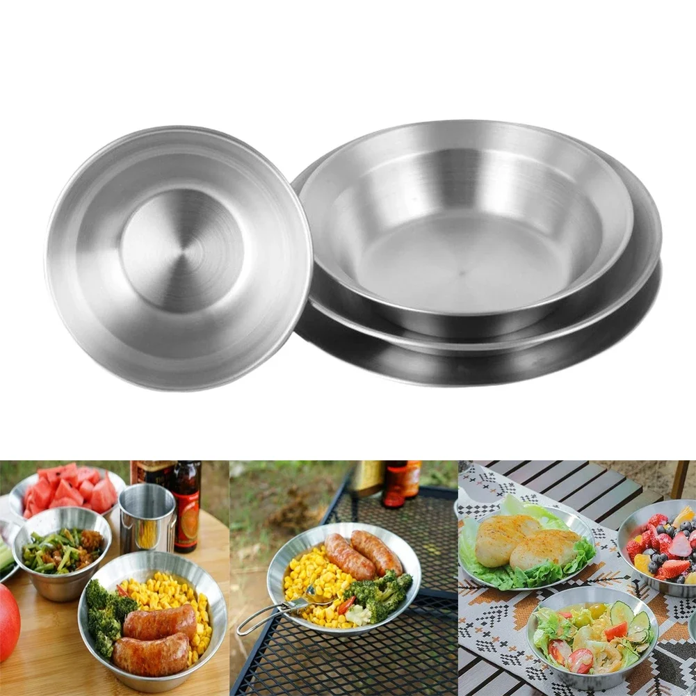 Camping Cooking Dishes - Zestaw naczyń ze stali nierdzewnej, talerze,