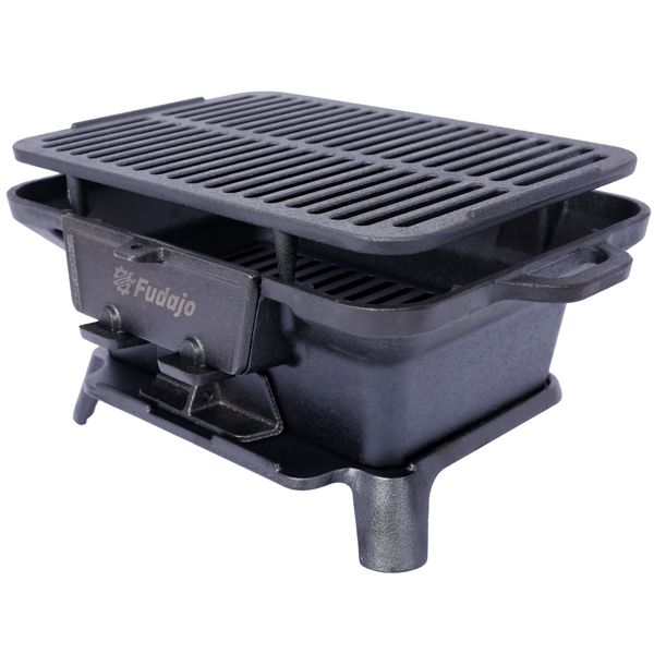 Skillet Cast Iron Camp - 100% Żeliwny, emaliowany, przenośny grill węglowy