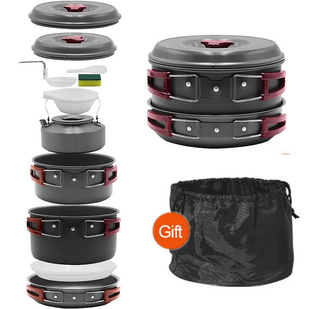 Camping Cooking Pots And Pans - Gotowanie na świeżym powietrzu Zestaw piknikowy