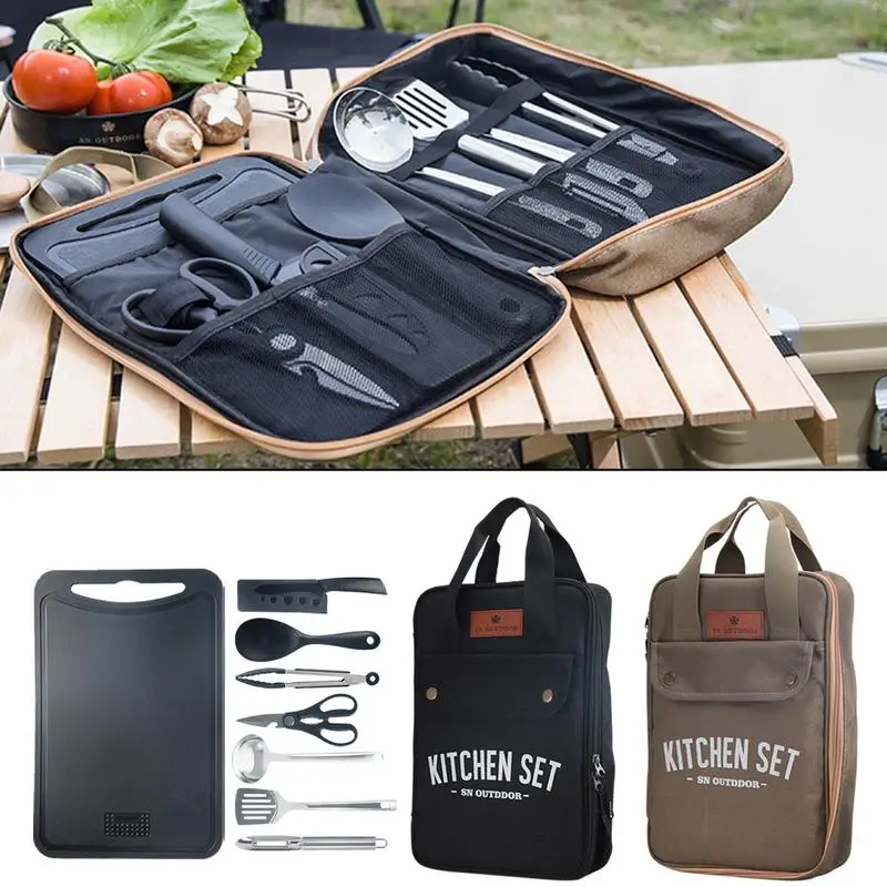 Camping Cooking Pots And Pans - 8-częściowy zestaw naczyń kuchennych na kemping,