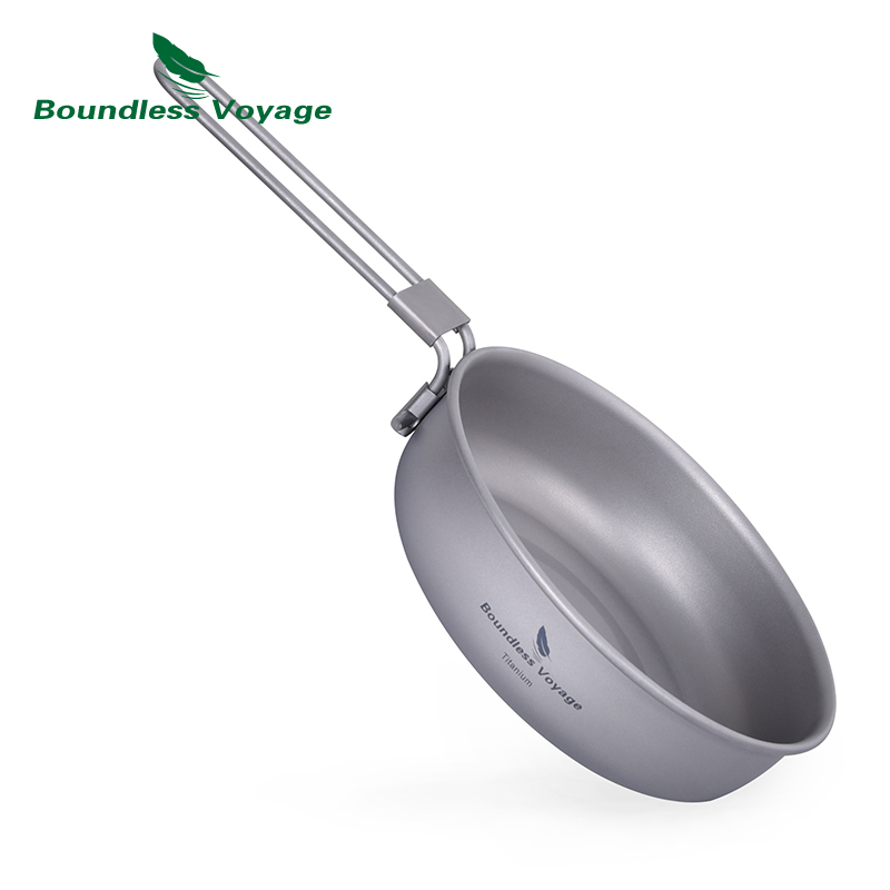 Camping Cooking Ware - Boundless Voyage Ultralekka tytanowa patelnia ze