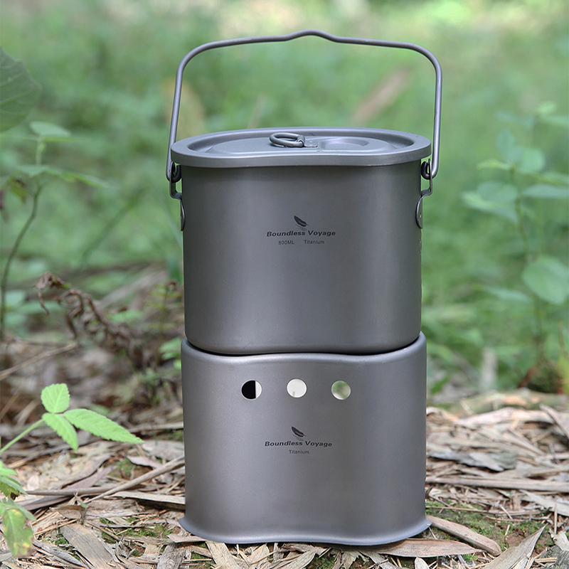 Camping Cooking Wood Stove - Zestaw naczyń kuchennych Boundless Voyage Titanium
