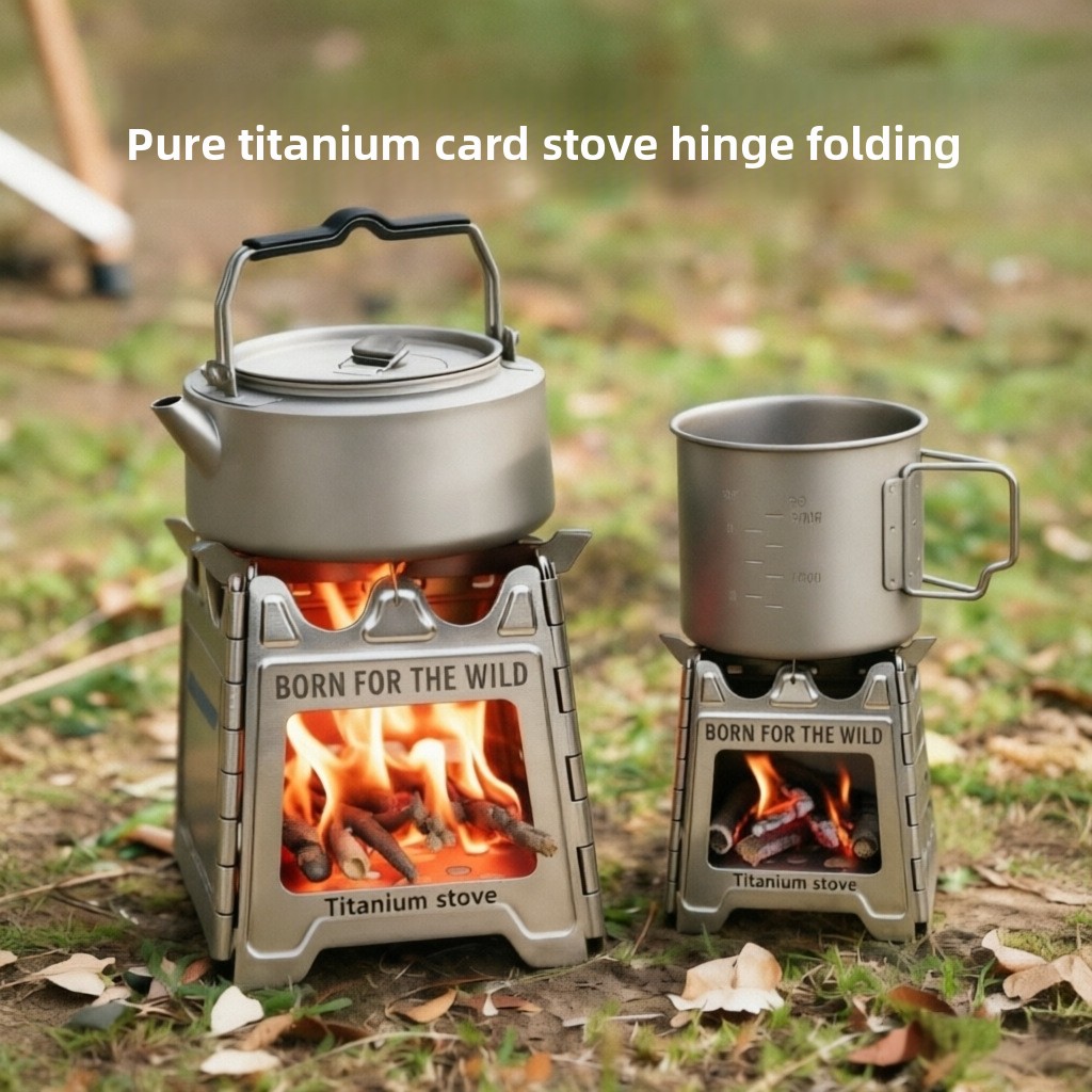 Camping Cooking Wood Stove - TiForge Kompaktowy składany tytanowy piecyk na