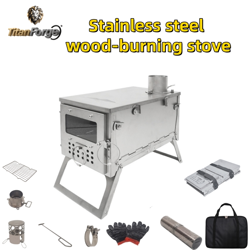 Camping Cooking Wood Stove - Składany piec na drewno, przenośny i