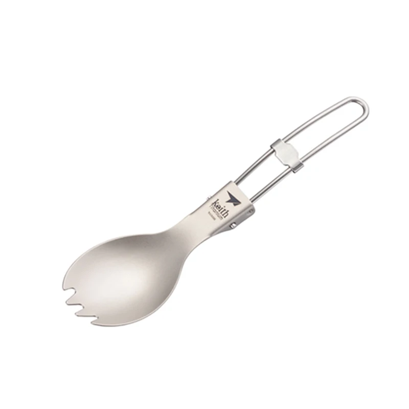 Camping Cooking Ware - Keith tytanowa Spork składany uchwyt zdrowa