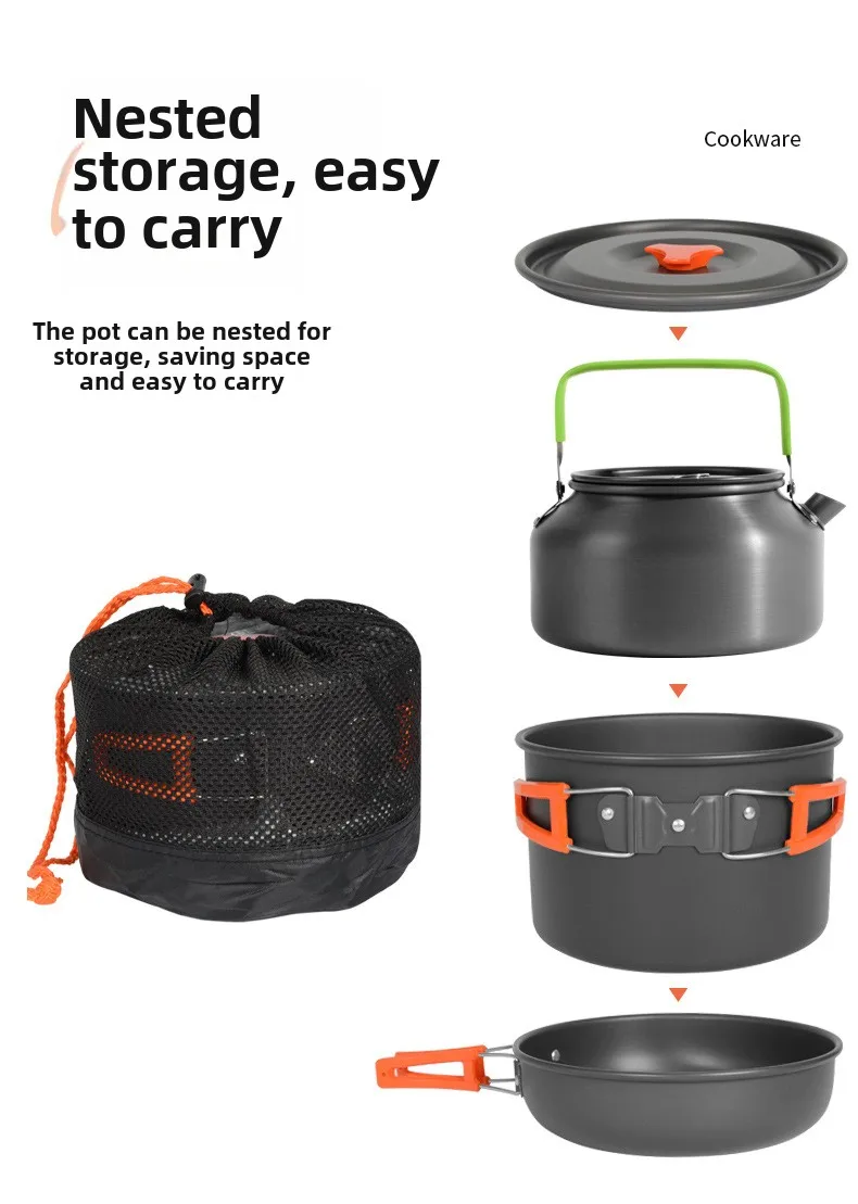 Zestaw do gotowania na zewnątr – Nesting Camping Cooking Set recenzja i cena