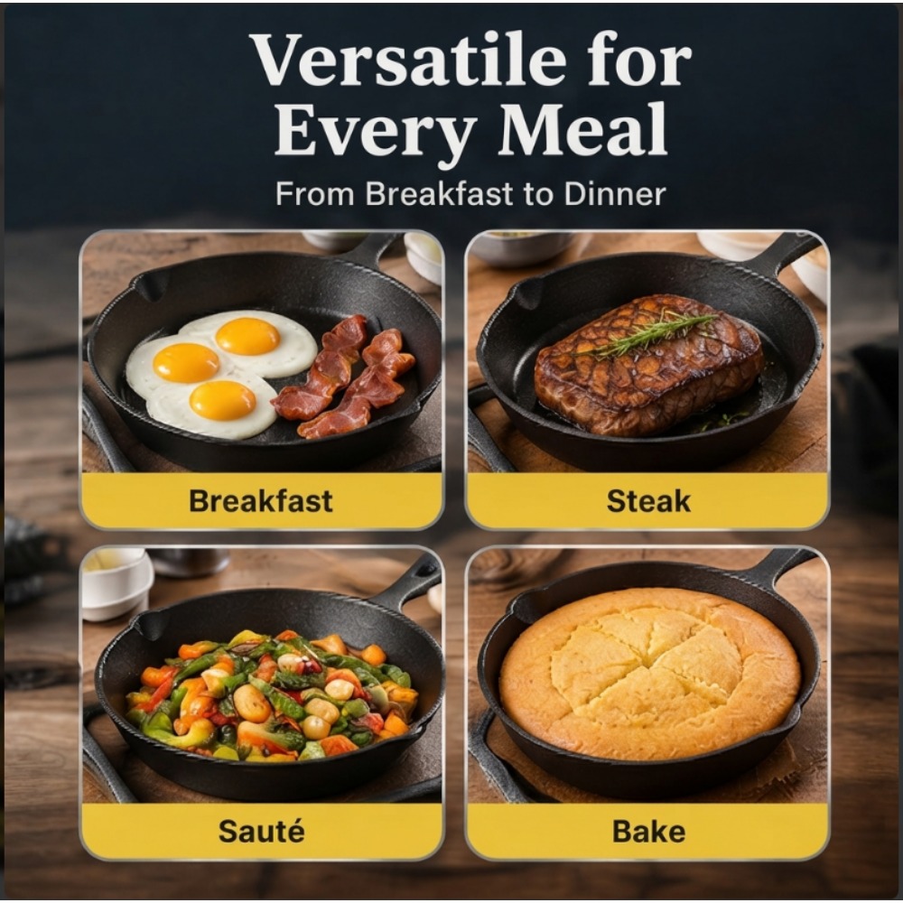 3-częściowy zestaw patelni żel – Skillet Cast Iron Camp recenzja i cena