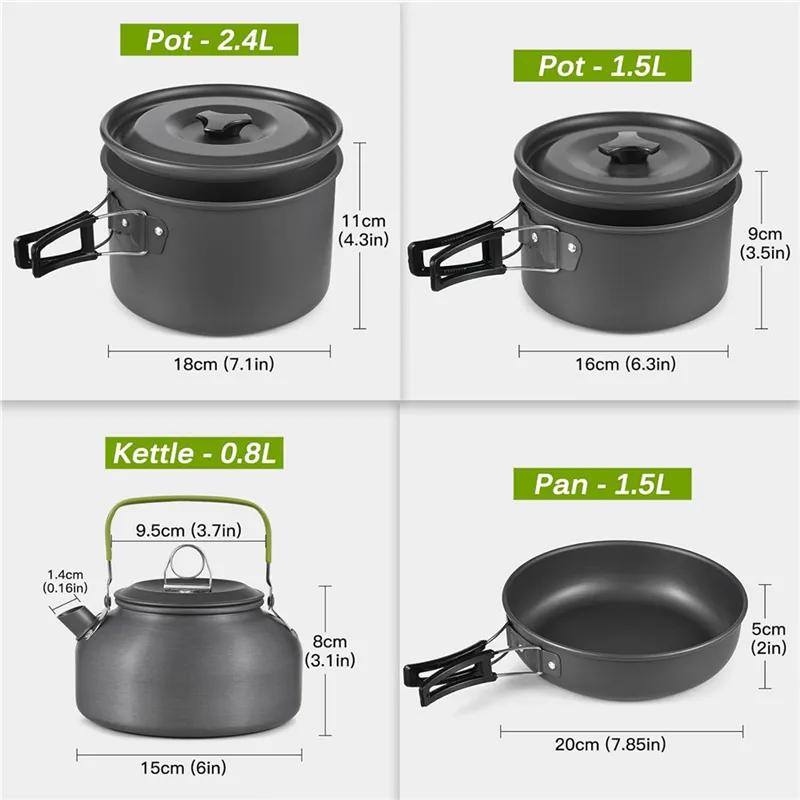 Przenośny Zestaw Naczyń Kempin – Nesting Camping Cooking Set recenzja i cena