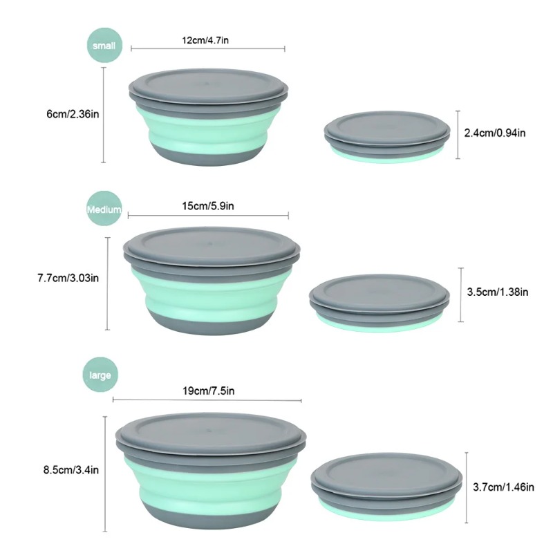 3-częściowy silikonowy składan – Camping Cooking Dishes recenzja i cena