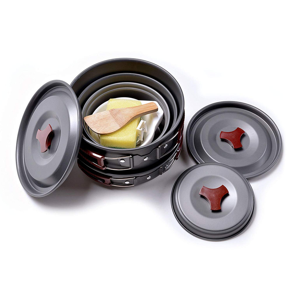Zestaw naczyń kempingowych na  – Camping Cooking Pots And Pans recenzja i cena