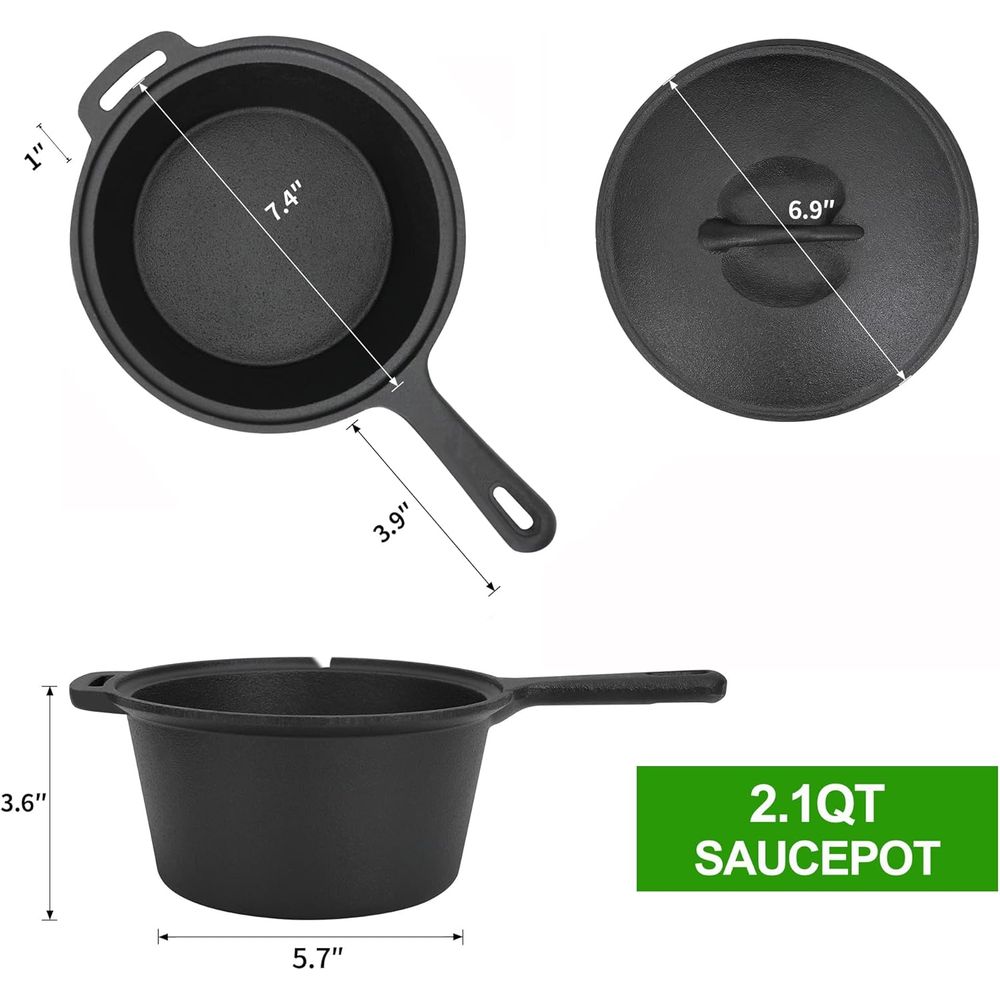 8-częściowy zestaw garnków żel – Skillet Cast Iron Camp recenzja i cena