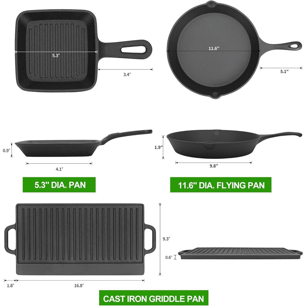 8-częściowy zestaw garnków żel – Skillet Cast Iron Camp recenzja i cena